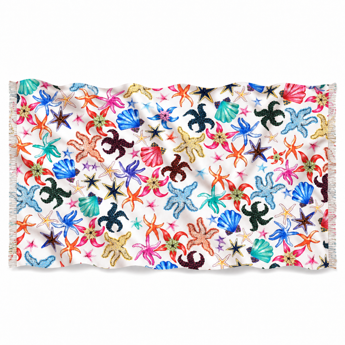 CORAL CASHMERE SCARF - WHITE