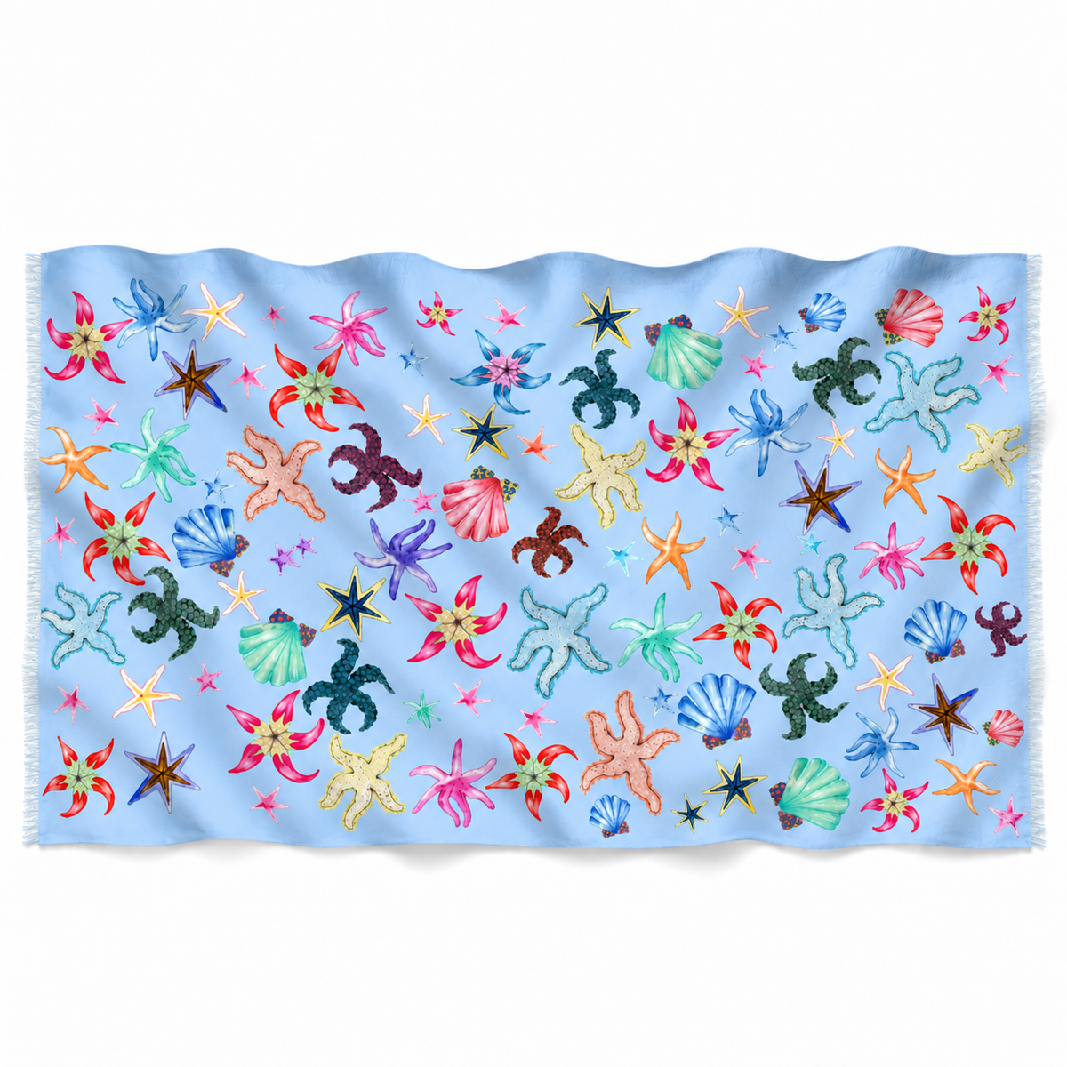 CORAL CASHMERE SCARF - BLUE