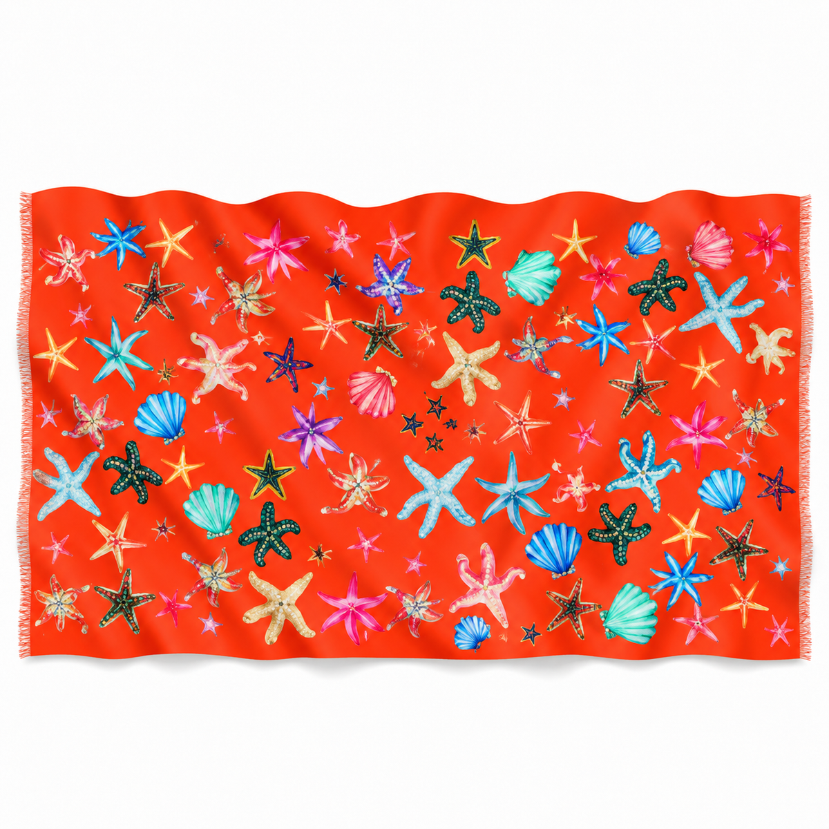 CORAL CASHMERE SCARF - RED