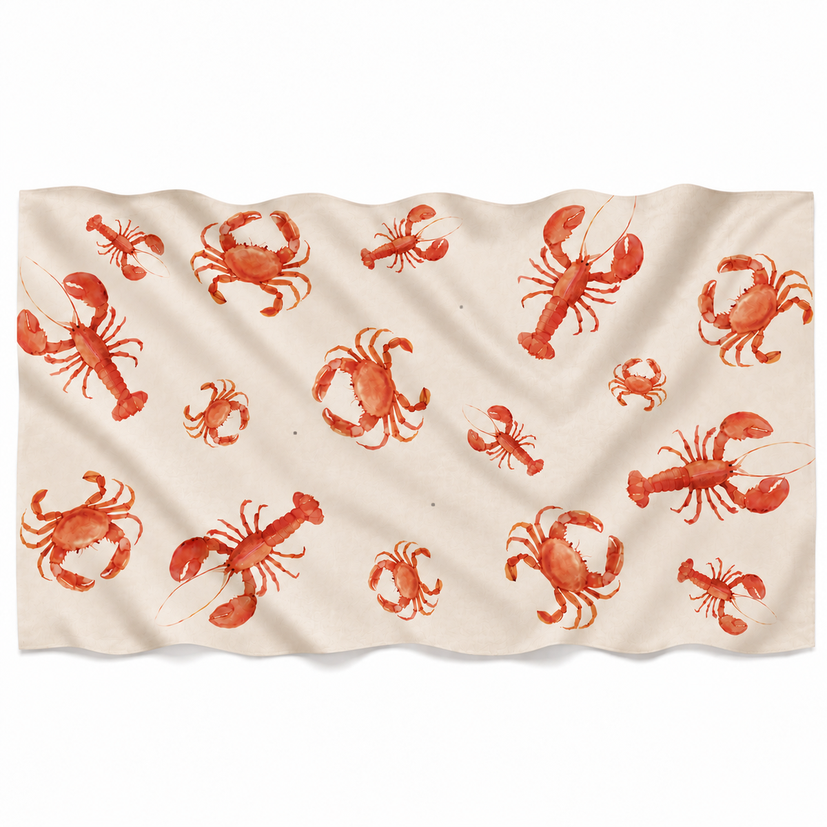 CRAB & LOBSTER CASHMERE SCARF - OFF WHITE