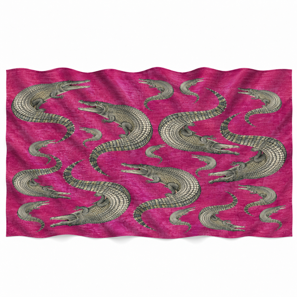 CROCODILE CASHMERE SCARF - PURPLE