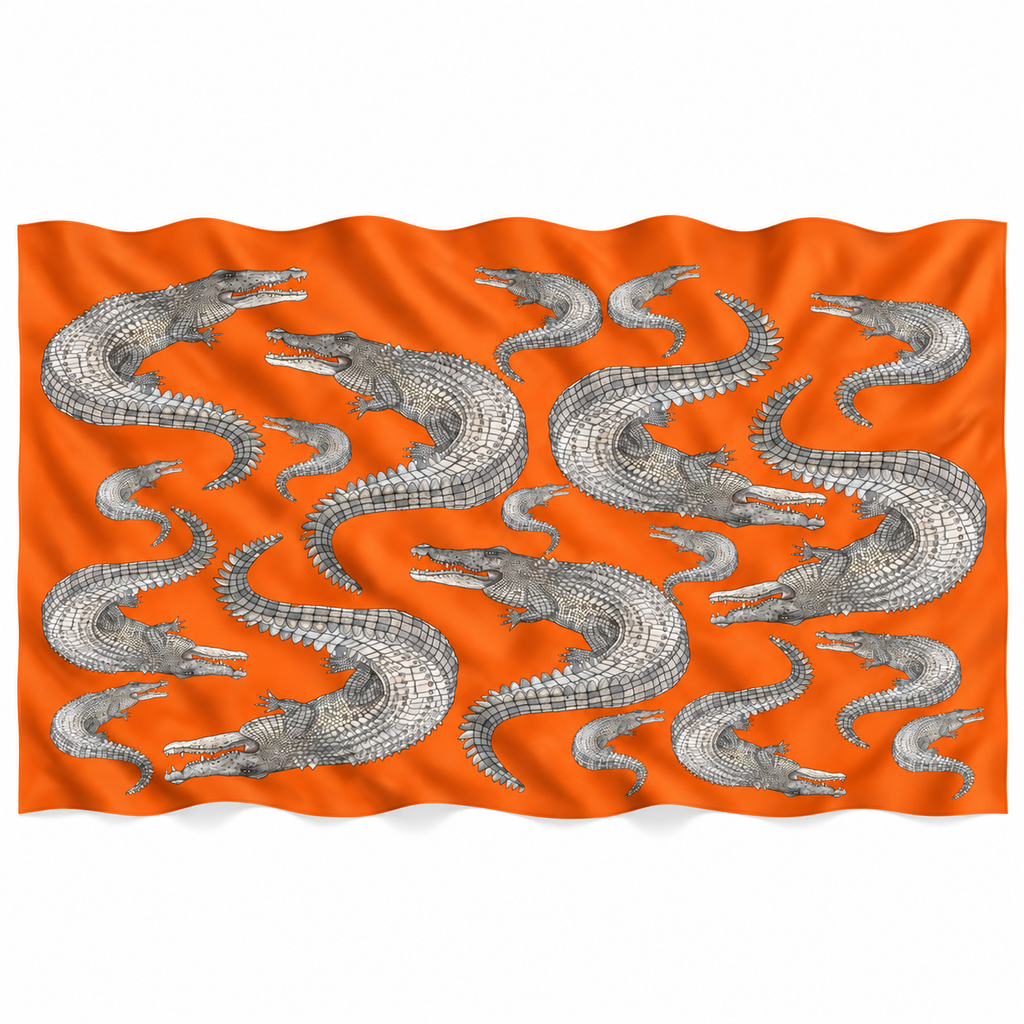 CROCODILE CASHMERE SCARF - TANGO