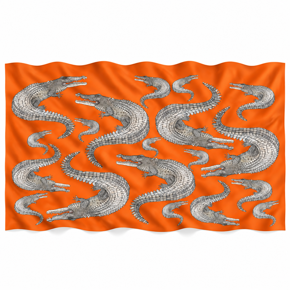 CROCODILE CASHMERE SCARF - TANGO