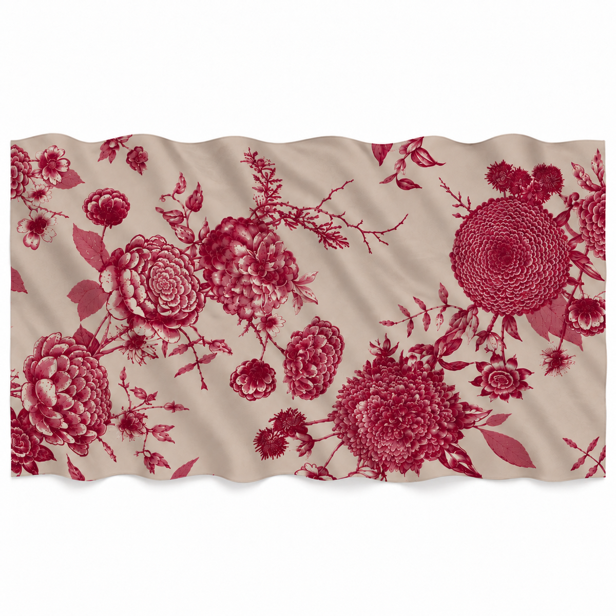 FLOWER EXPLOSION CASHMERE SCARF - WHEAT