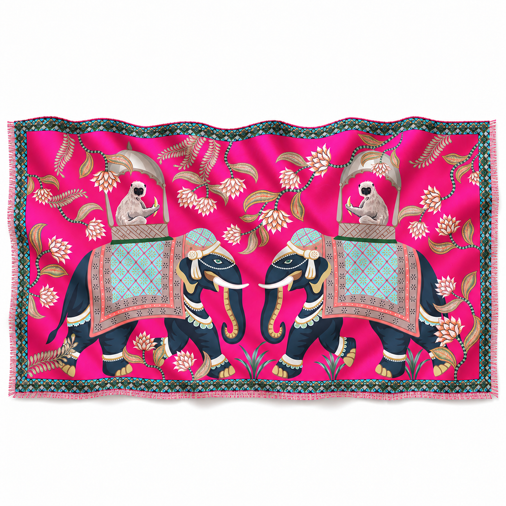 INDIANA CASHMERE SCARF - DAYGLOW