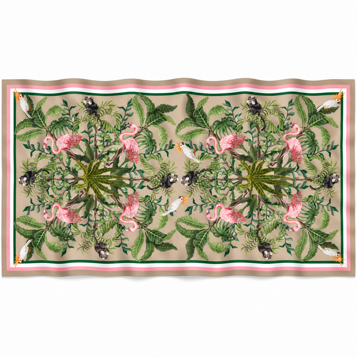 JUNGLE ANIMALS CASHMERE SCARF - TAUPE