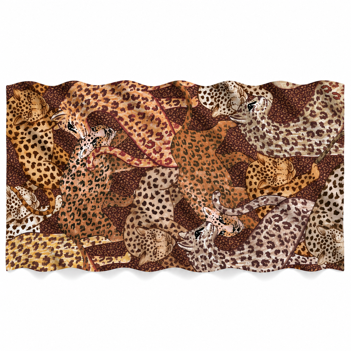 LEO JUNGLE CASHMERE SCARF - BROWN