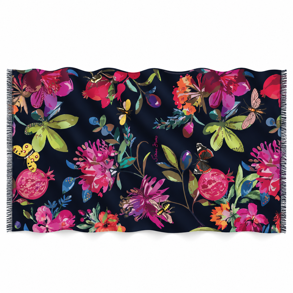 POMONA DIGITAL PRINTED SCARF - MIDNIGHT