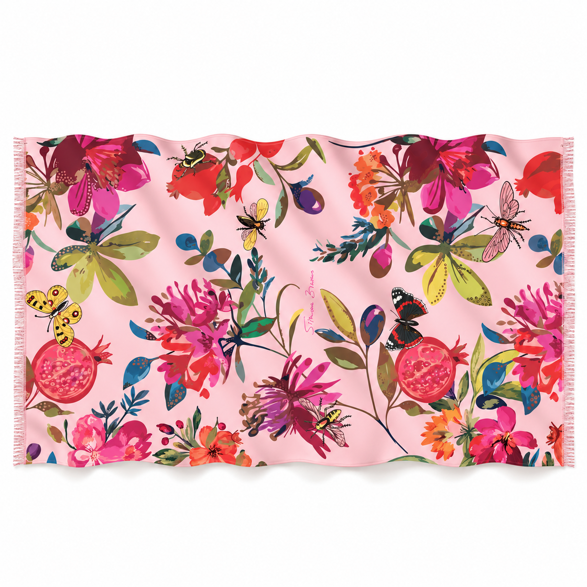 POMONA DIGITAL PRINTED SCARF - LIGHT ROSE