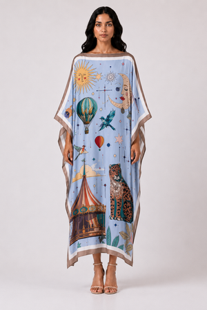 AURORA SILK TUNIC - LIGHT BLUE