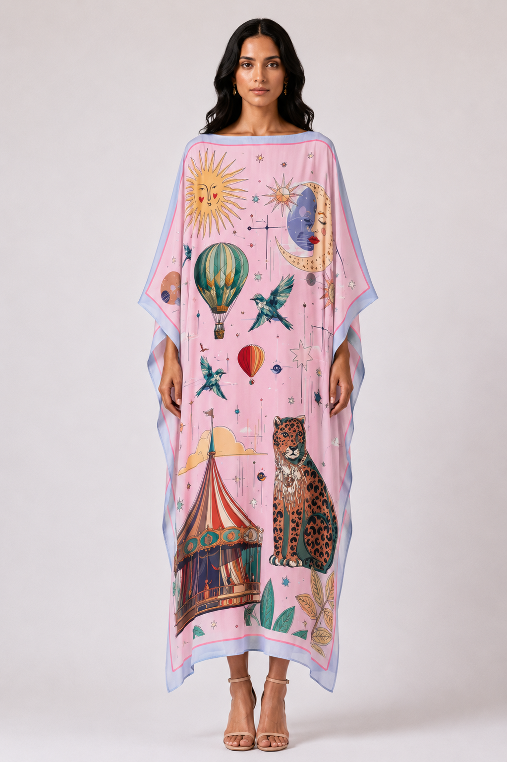 AURORA SILK TUNIC - LIGHT ROSE