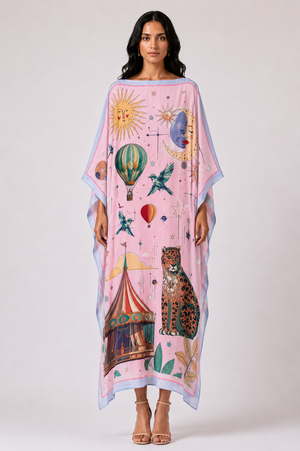 AURORA SILK TUNIC - LIGHT ROSE