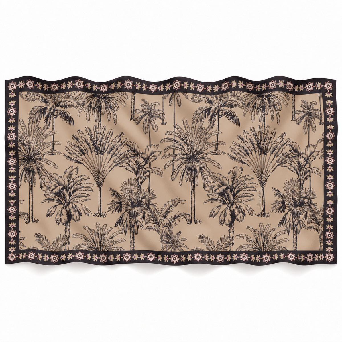 PALMLINE CASHMERE SCARF - TAUPE