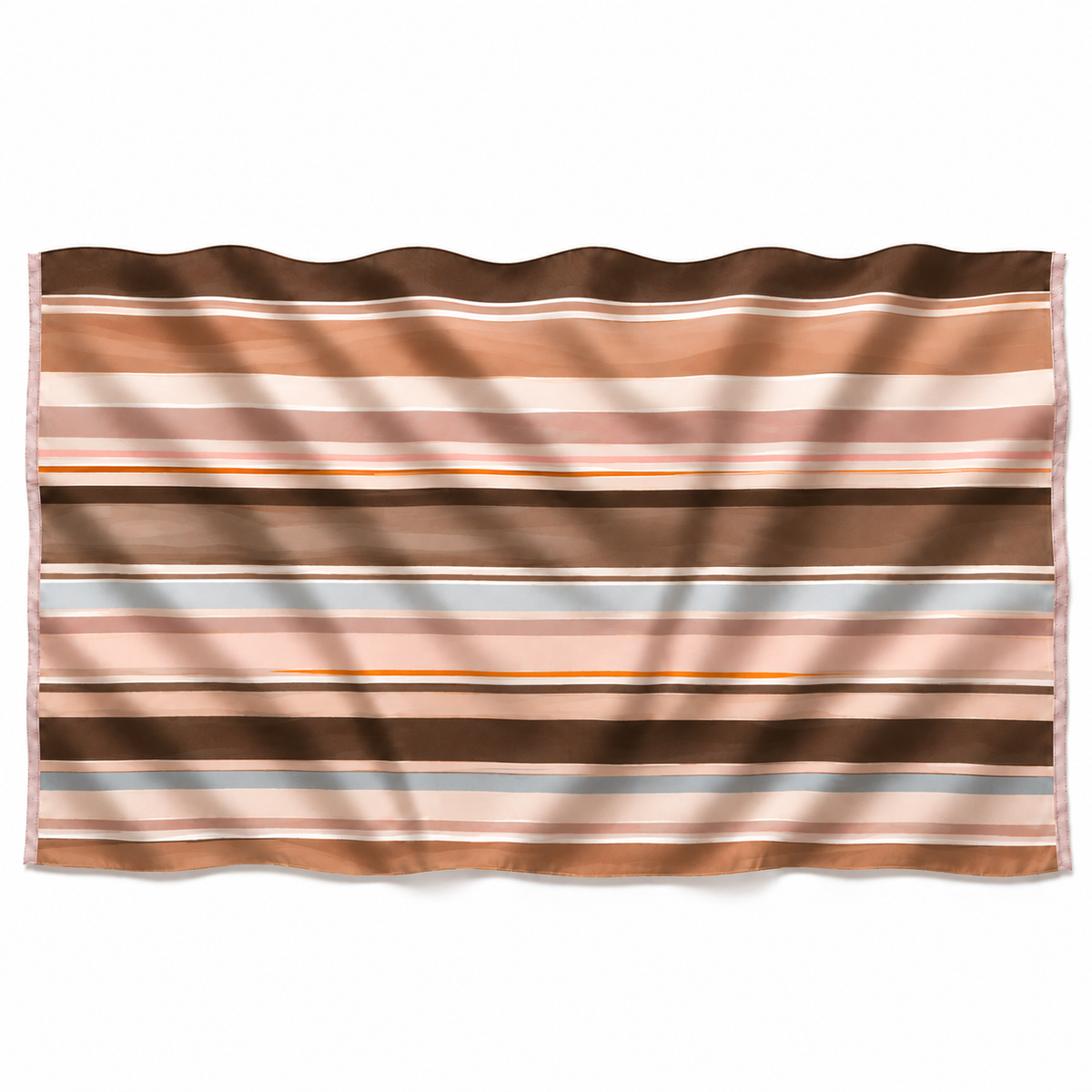 SUMMER STRIPES CASHMERE SCARF - BROWN