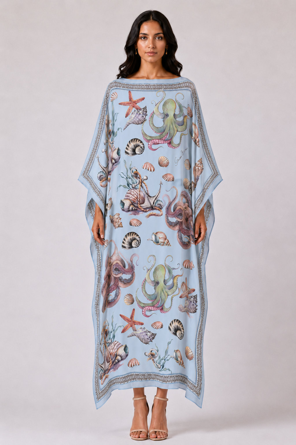 PEARL SILK TUNIC - LIGHT BLUE