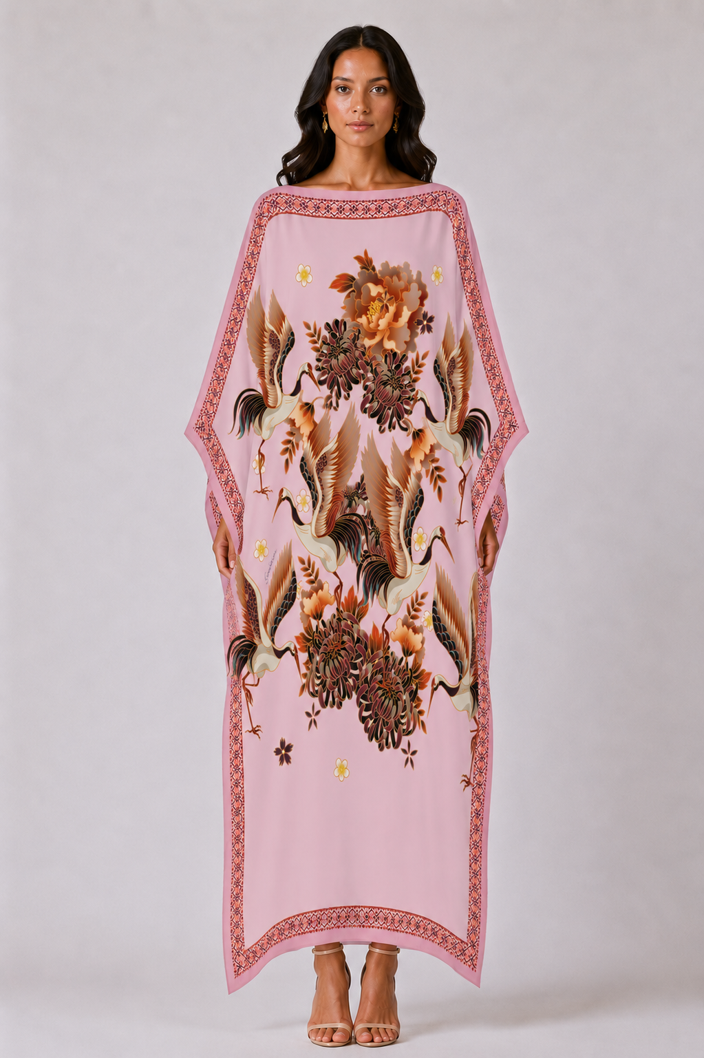 TSURU SILK TUNIC - LIGHT ROSE