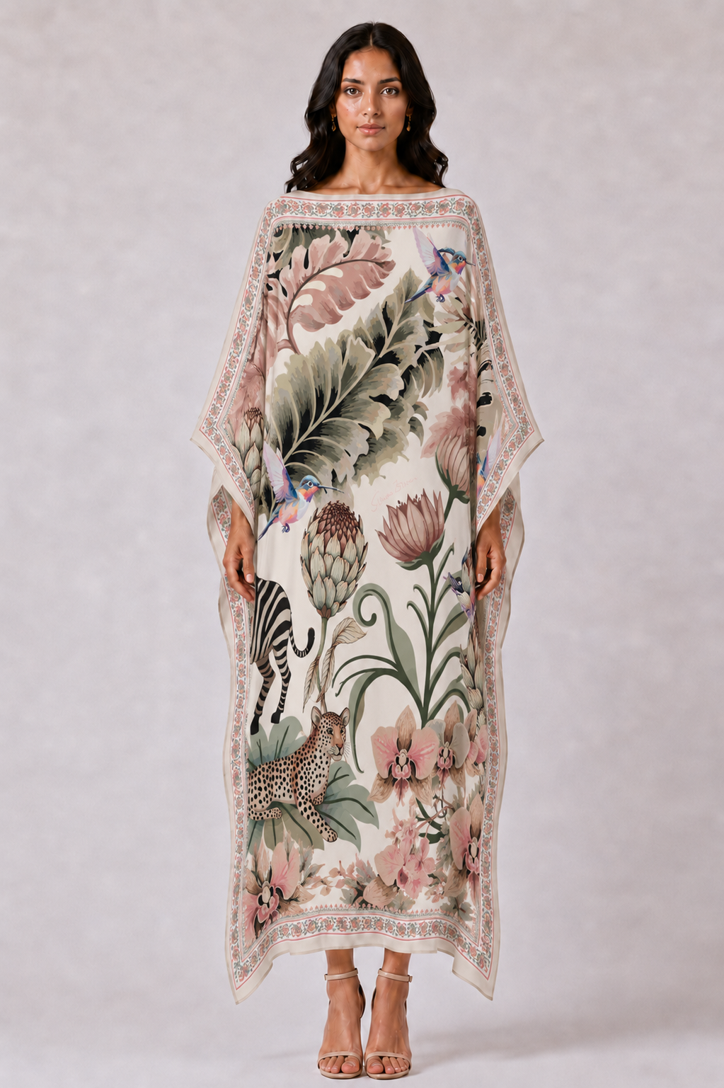ZEBRA SILK TUNIC - OFF WHITE