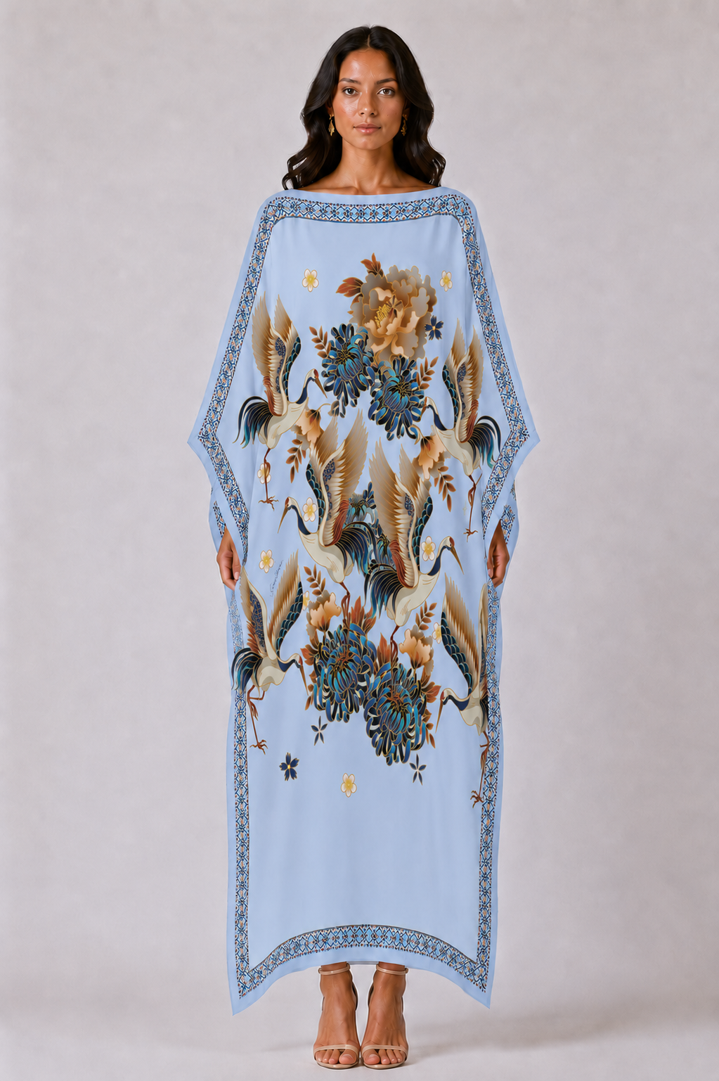 TSURU SILK TUNIC - LIGHT BLUE
