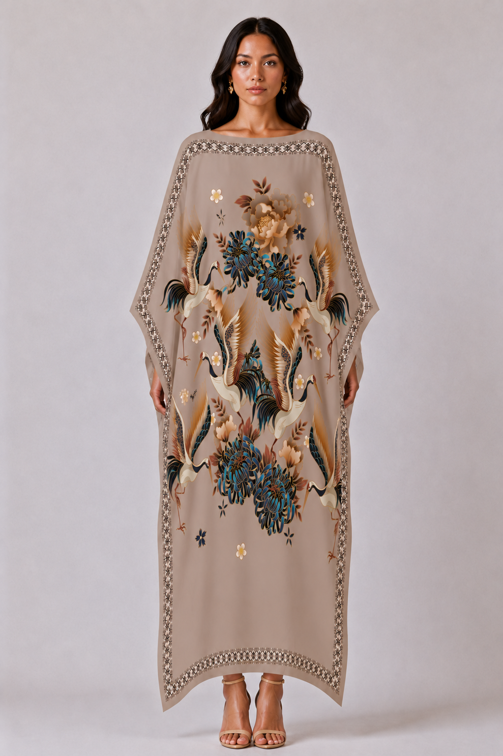 TSURU SILK TUNIC - TAUPE