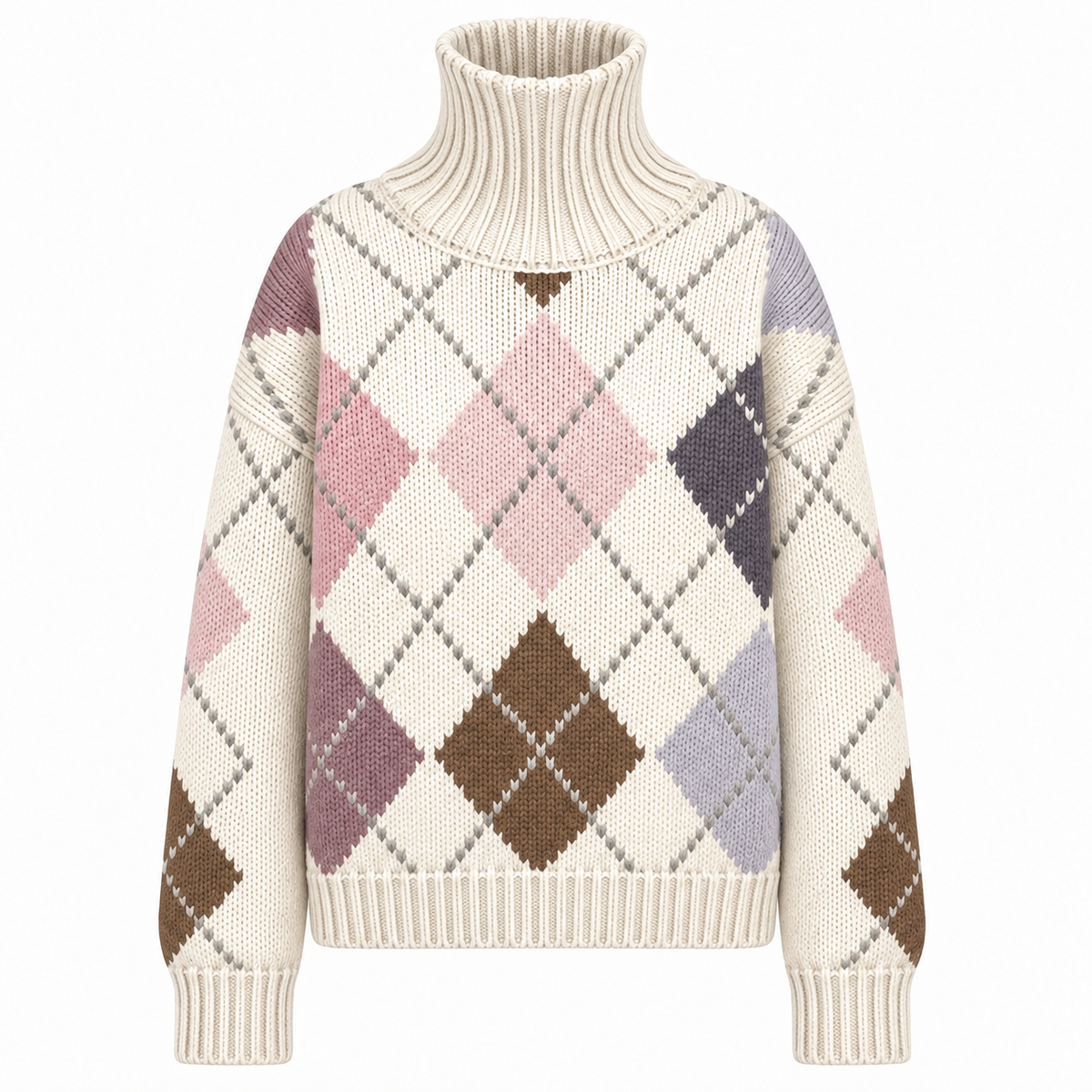 GABRIELLE EXTRA DIAMOND SWEATER - CHALK/POWDER