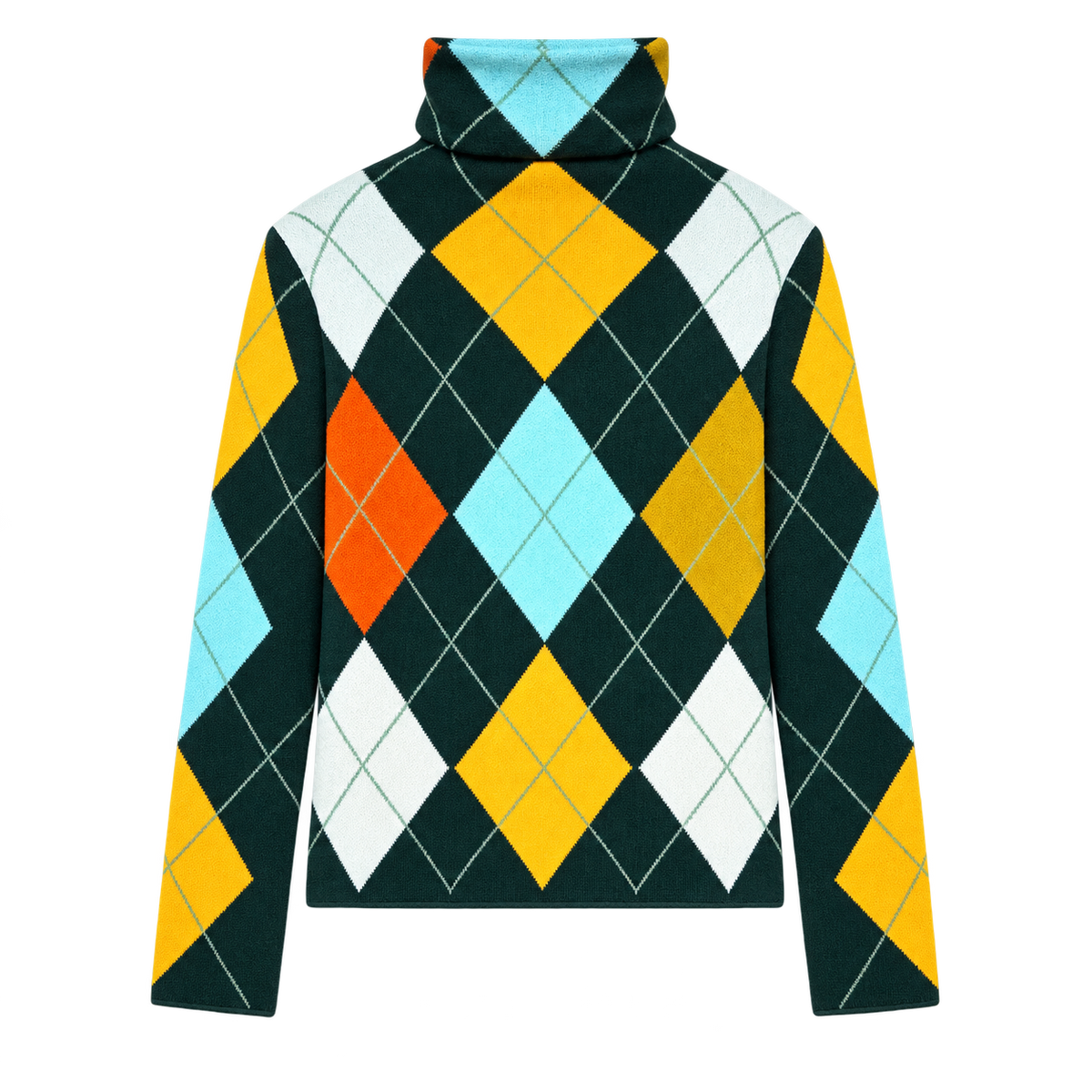 LUNA EXTRA DIAMOND SWEATER - GREEN/LIGHT BLUE