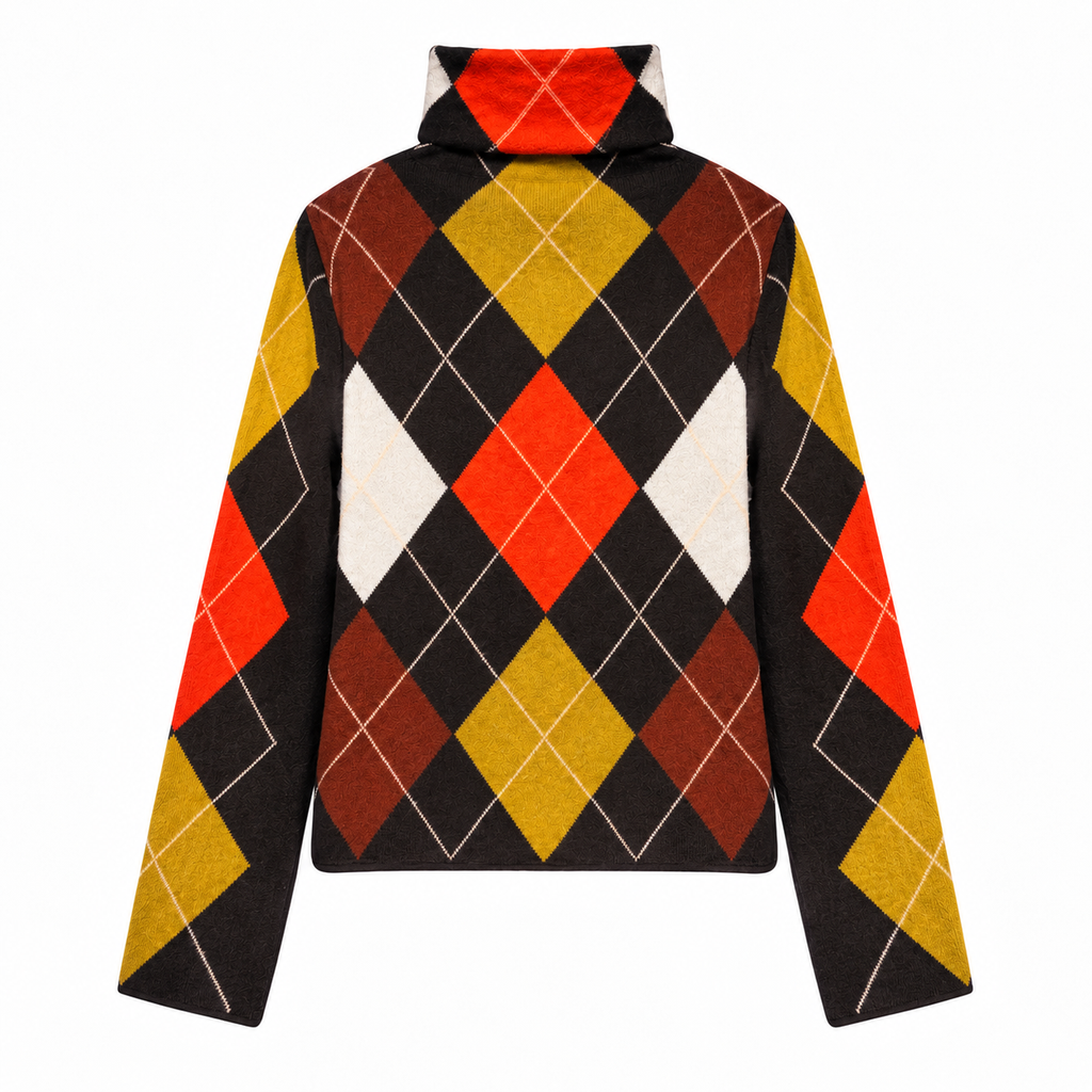LUNA EXTRA DIAMOND SWEATER - BROWN/ORANGE