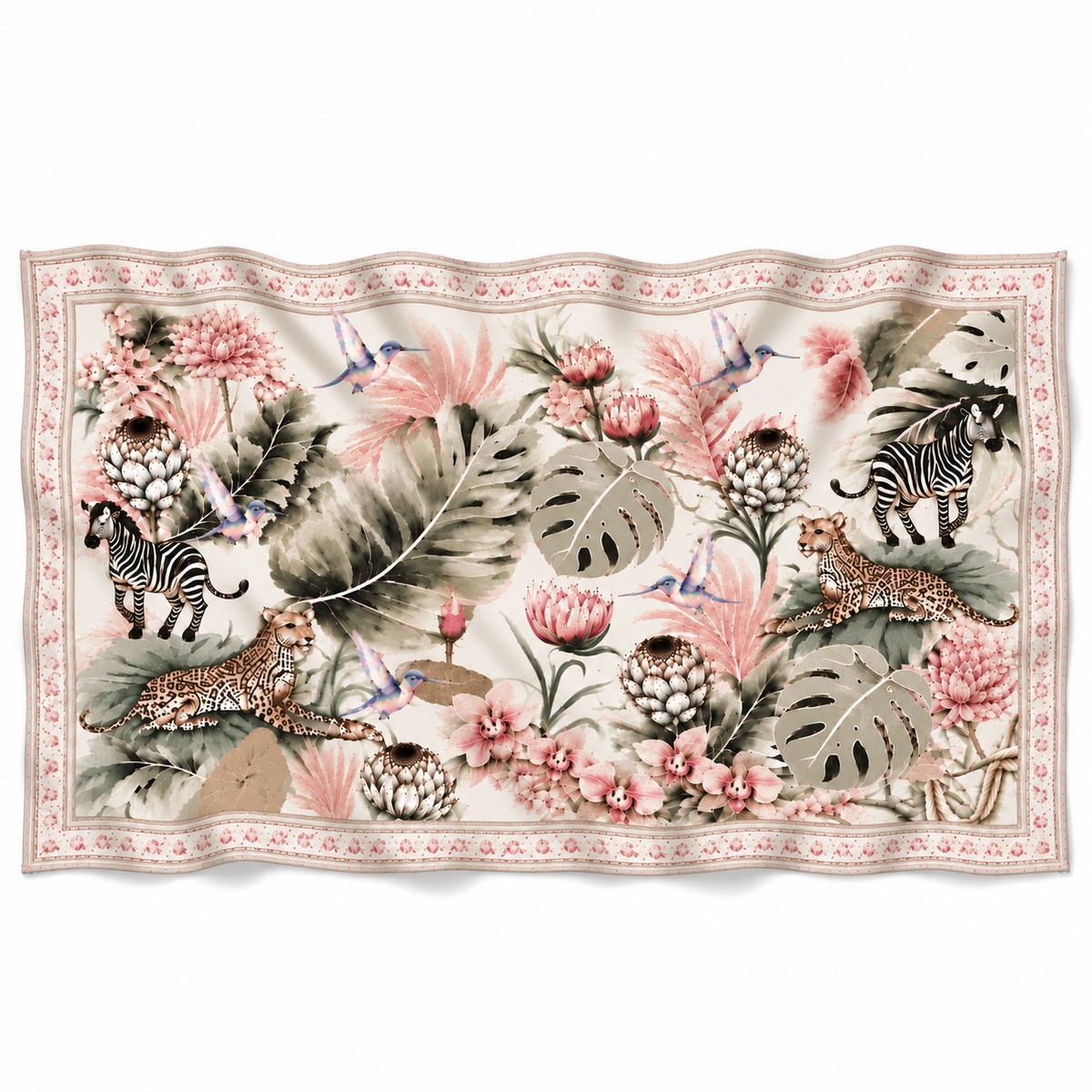 ZEBRA CASHMERE SCARF - OFF WHITE