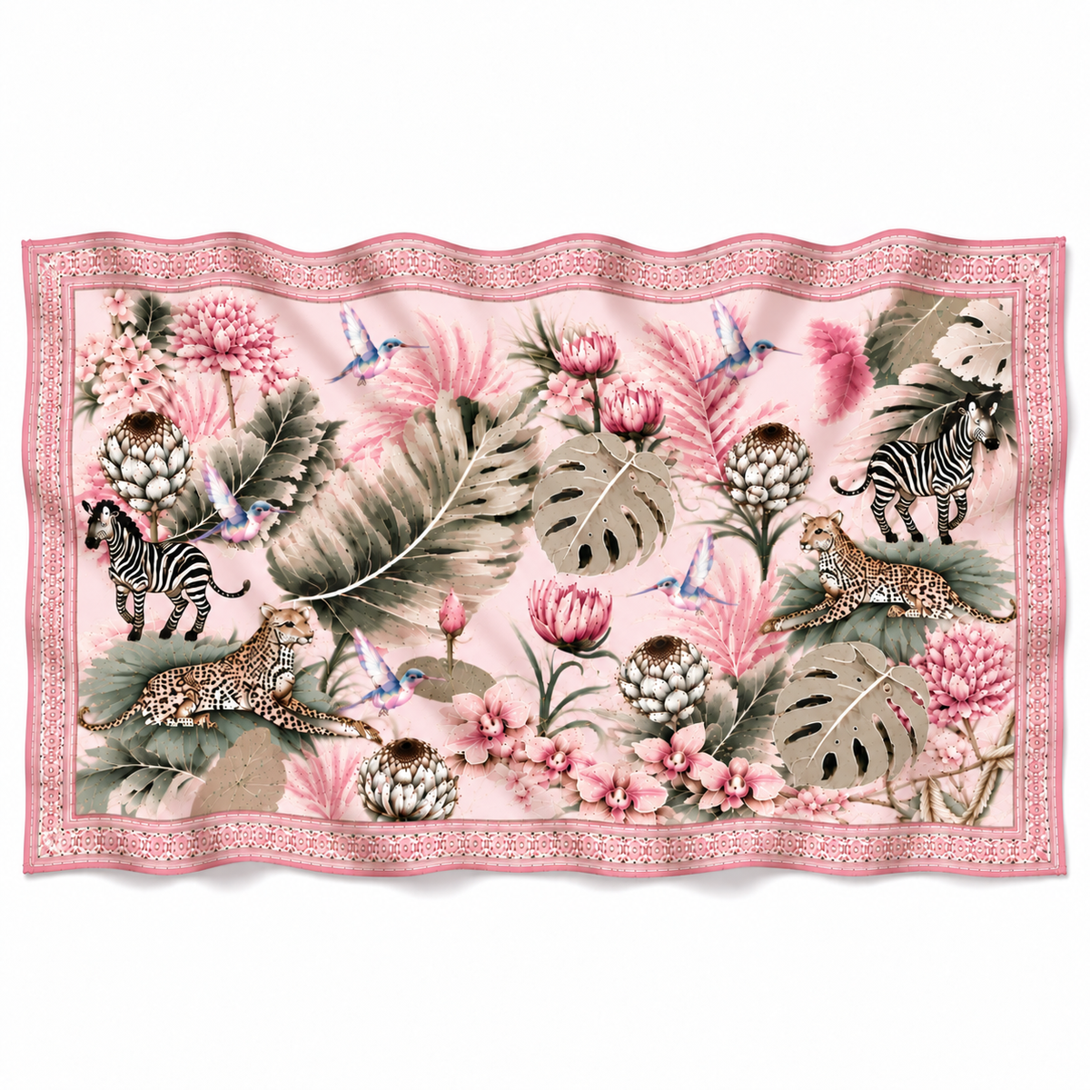 ZEBRA CASHMERE SCARF - LIGHT ROSE