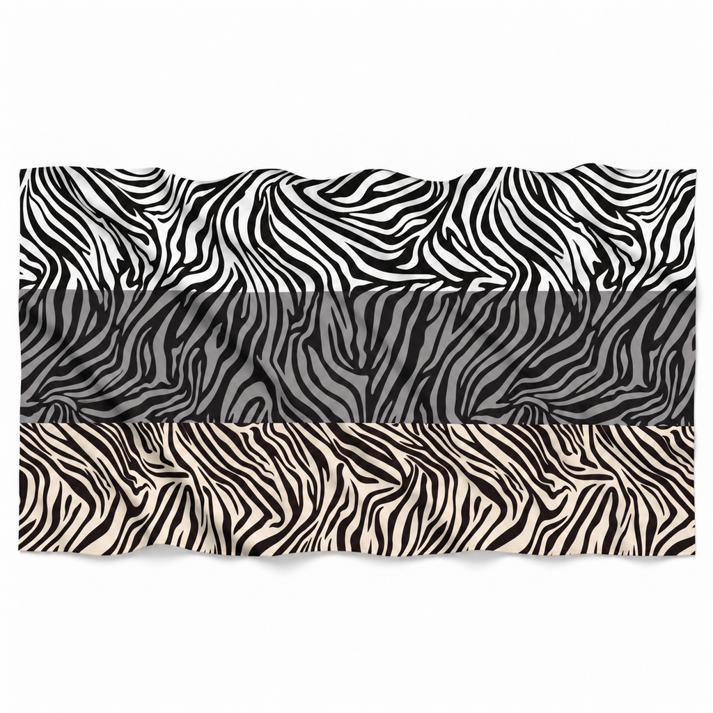 ZEBRANA 3 COLOR FELTED SCARF - BLACK