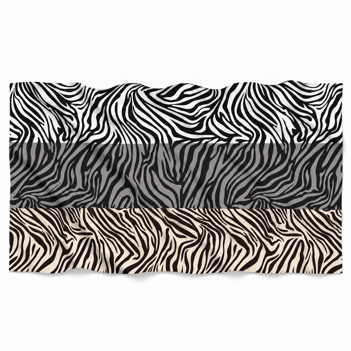 ZEBRANA 3 COLOR FELTED SCARF - BLACK