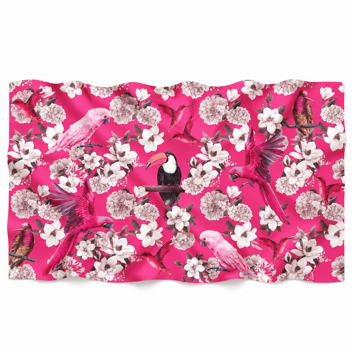 SUMMER BIRDS CASHMERE SCARF - PINK/ LIGHT PINK