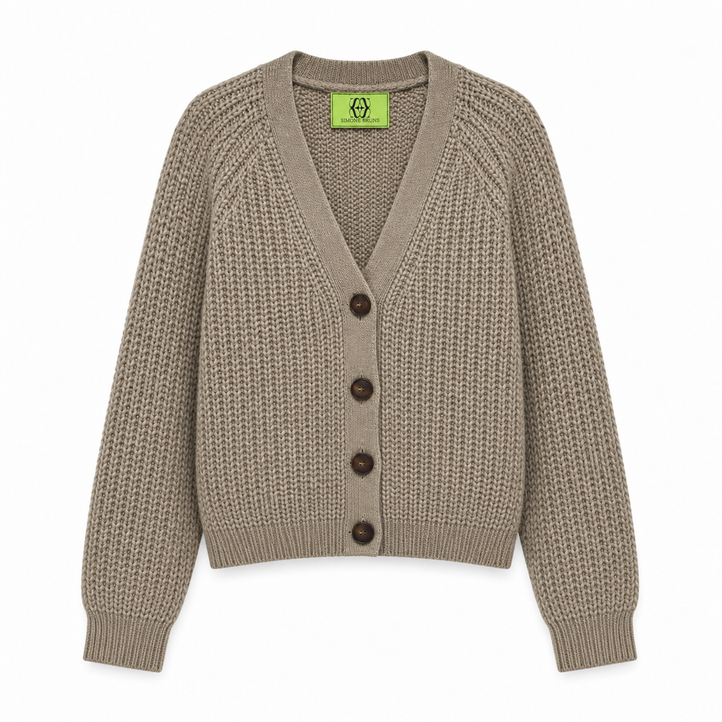 LENA CARDIGAN - ECO GRAVEL