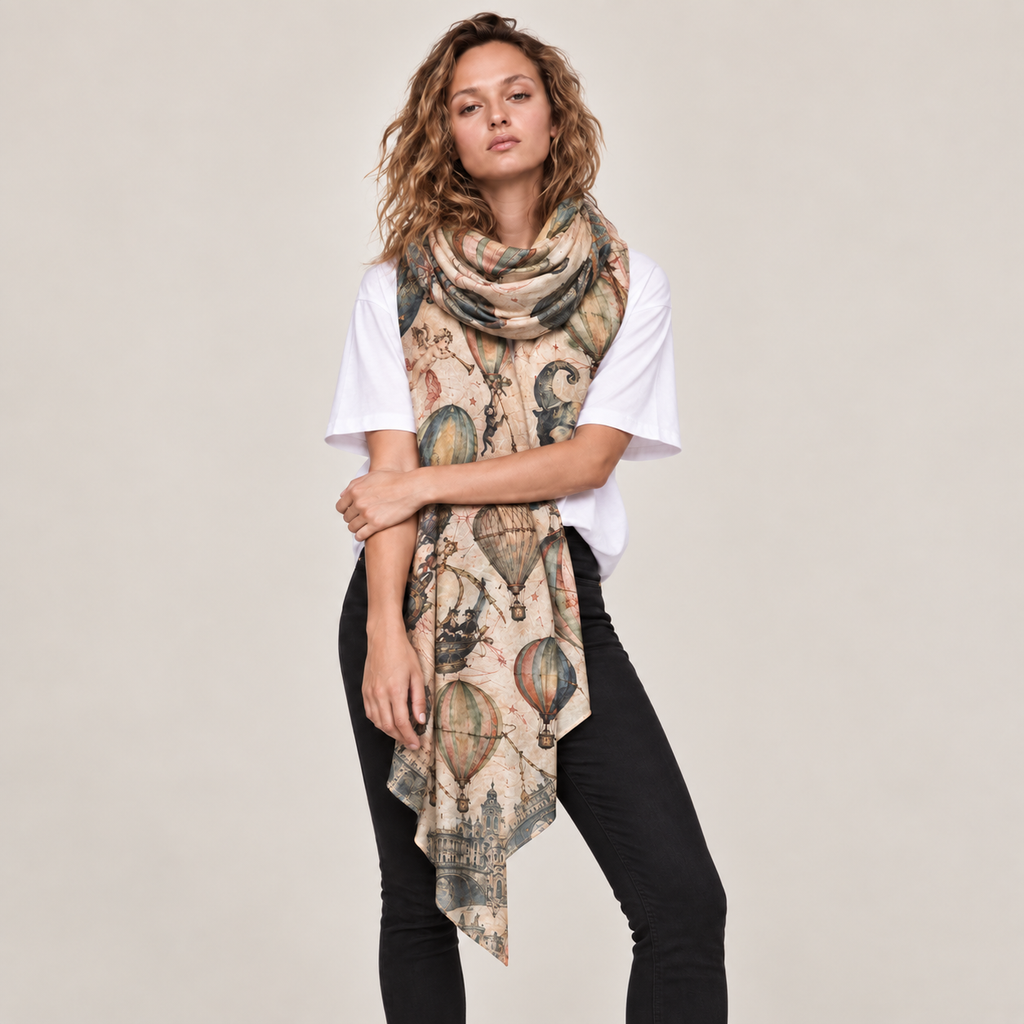 FABLE CASHMERE SCARF - OFF WHITE