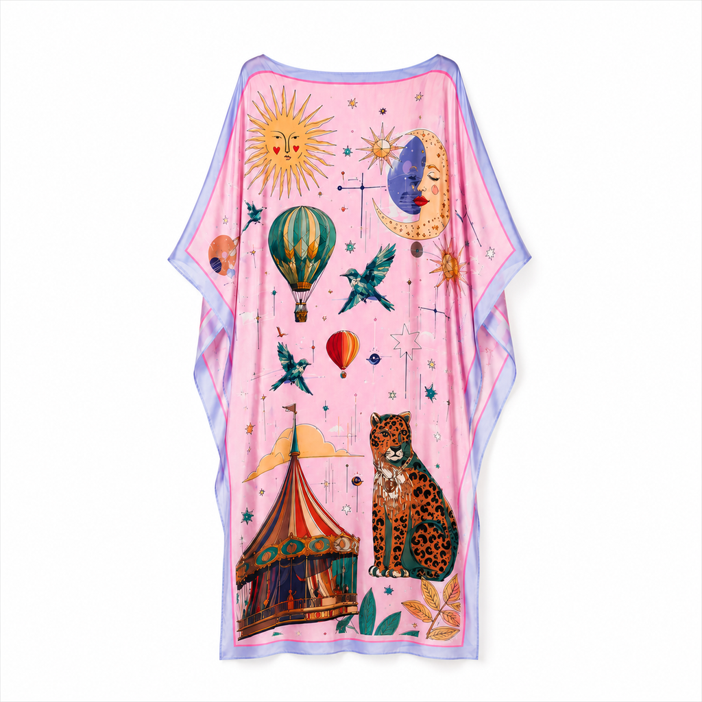 AURORA SILK TUNIC - LIGHT ROSE