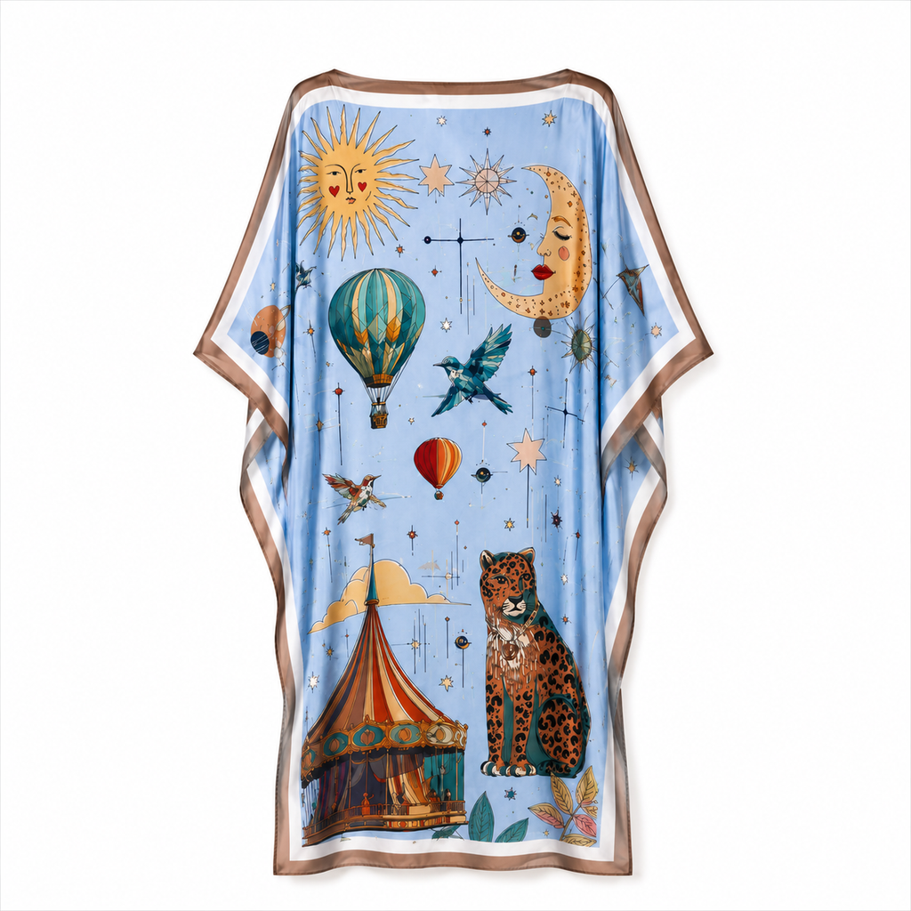 AURORA SILK TUNIC - LIGHT BLUE