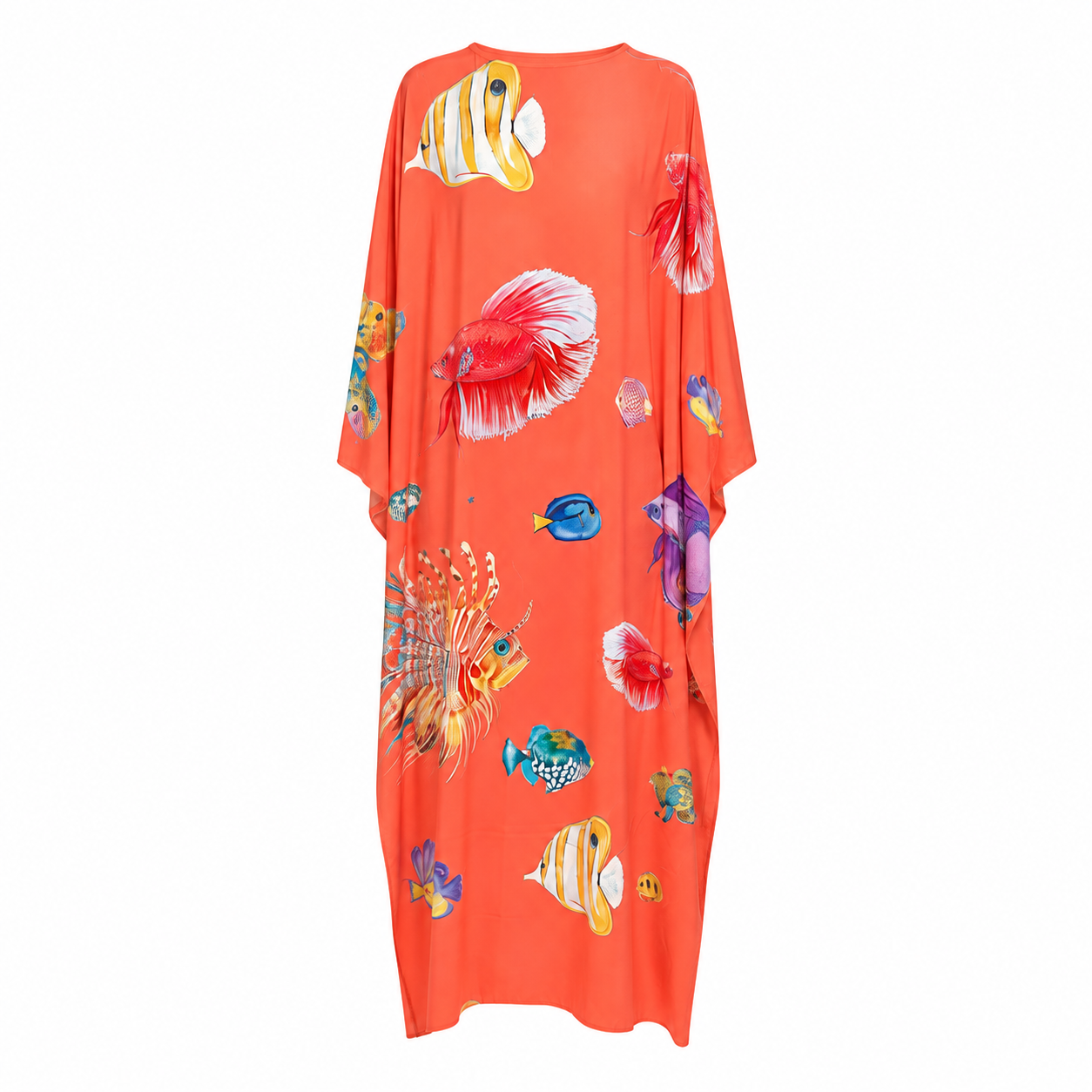 FISHTALE SILK TUNIC - CORAL