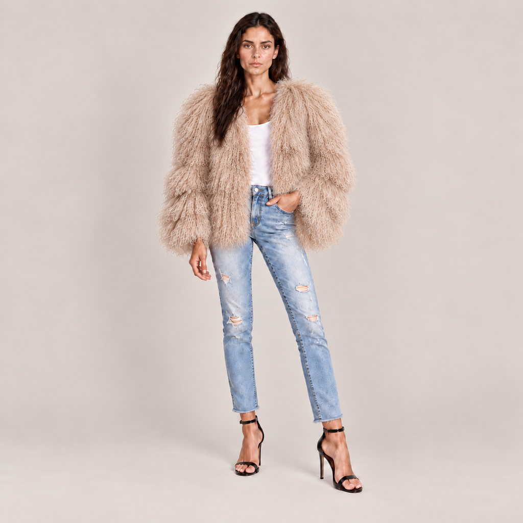 LAMMFELLJACKE - BEIGE