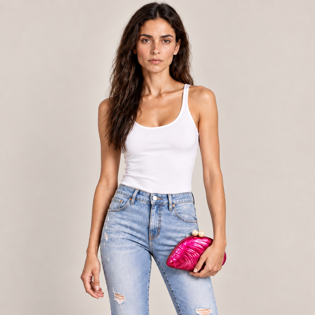 SHELL CLUTCH - PINK