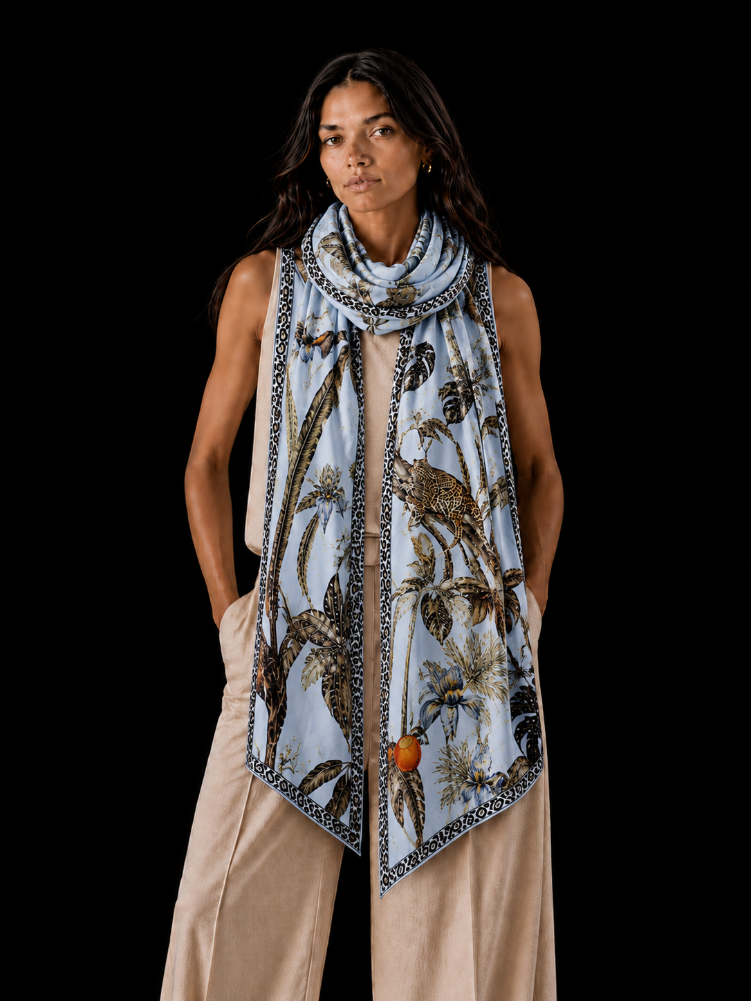 INSTINCT CASHMERE SCARF - LIGHT BLUE