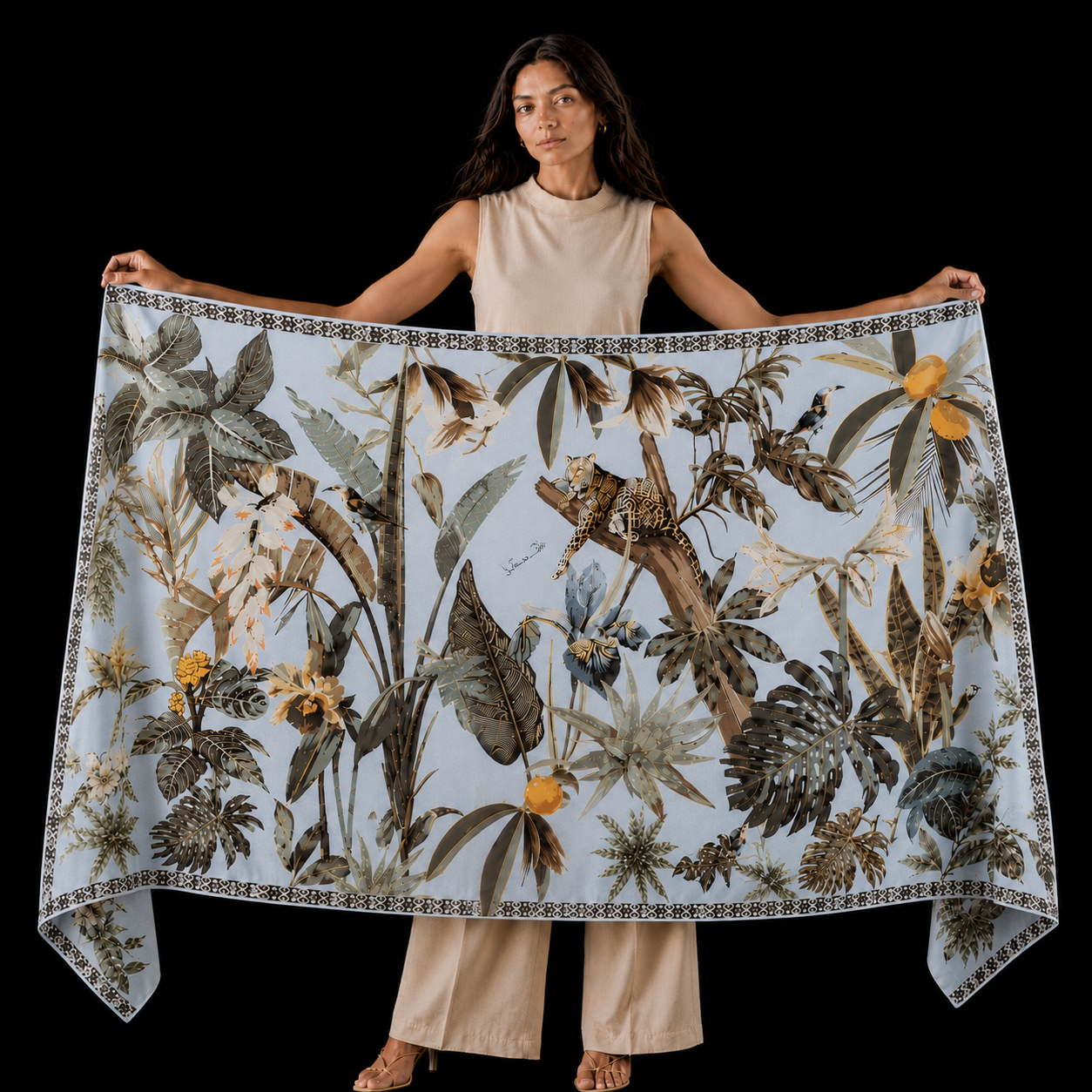 INSTINCT CASHMERE SCARF - LIGHT BLUE