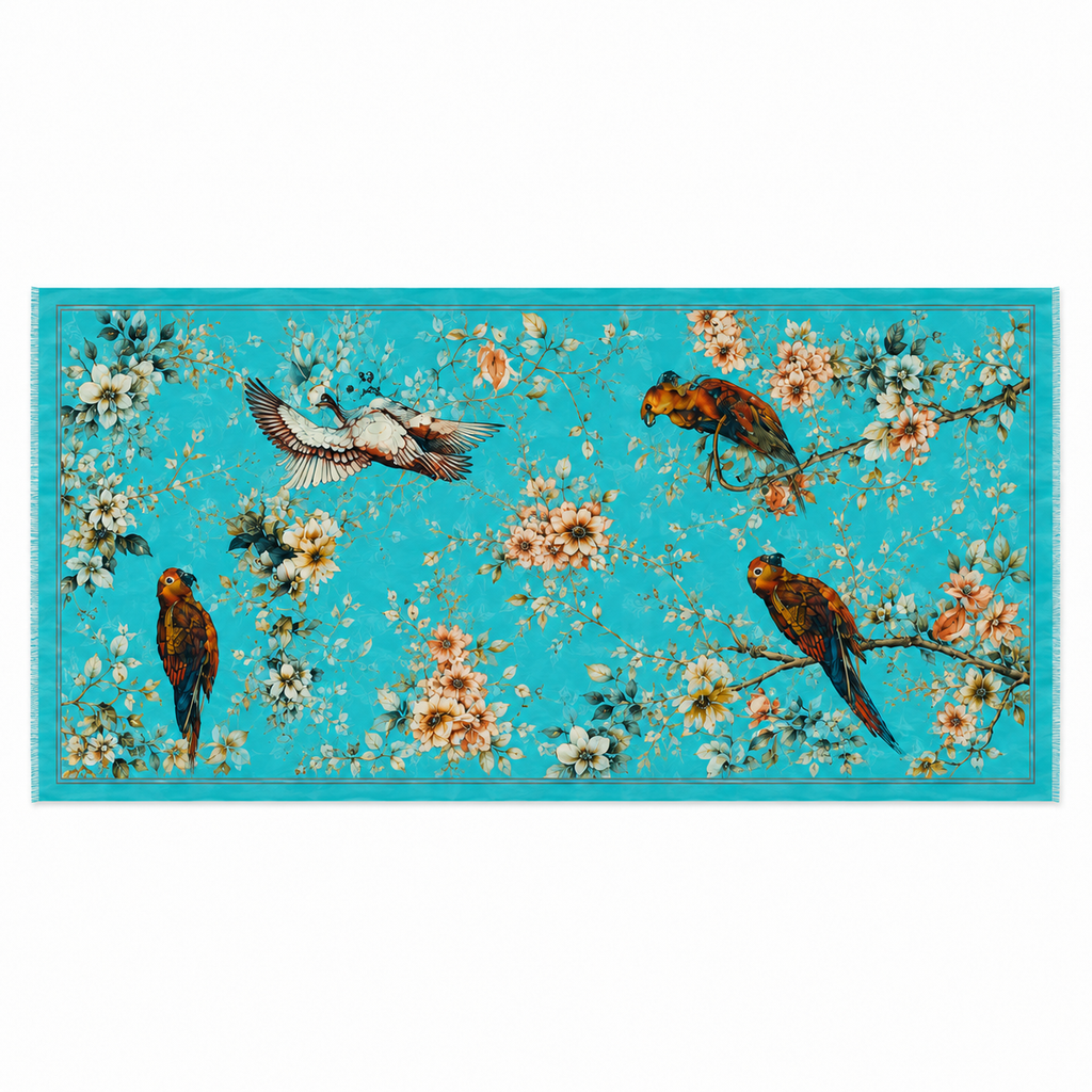 VELVET Regular Rectangular Shawl - blue