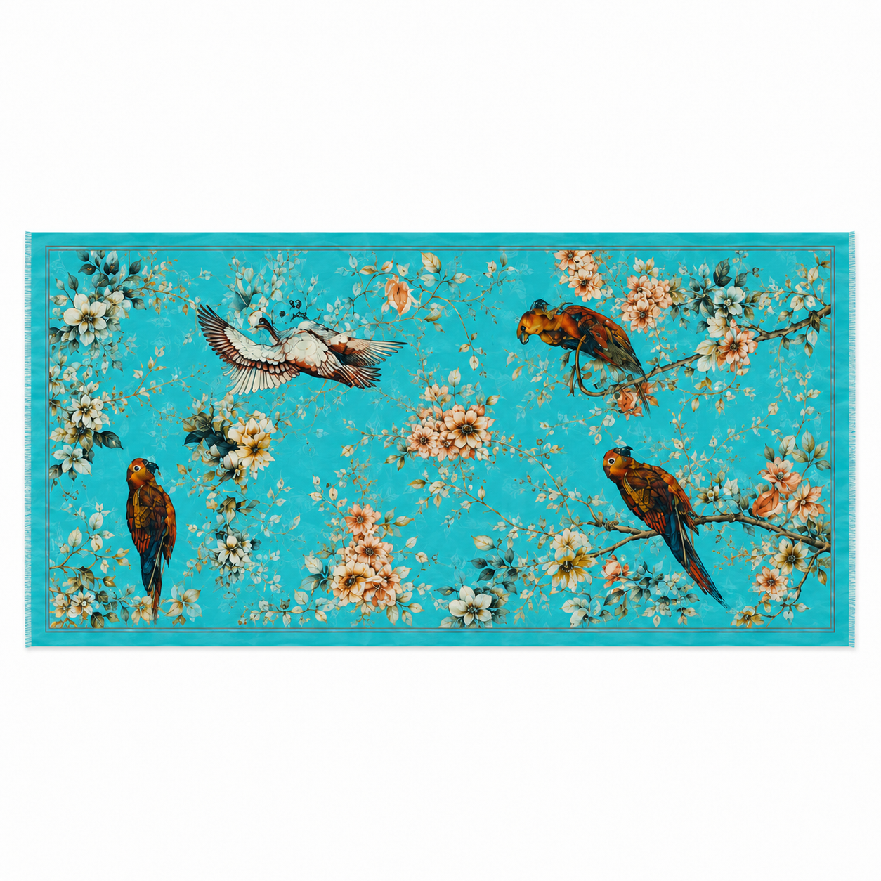 VELVET Regular Rectangular Shawl - blue