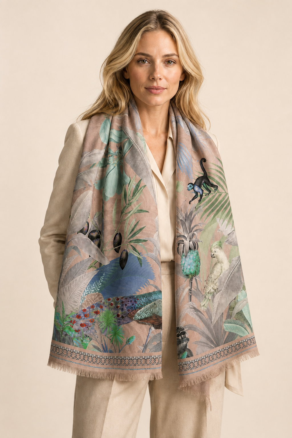 OASIS CASHMERE SCARF - TAUPE