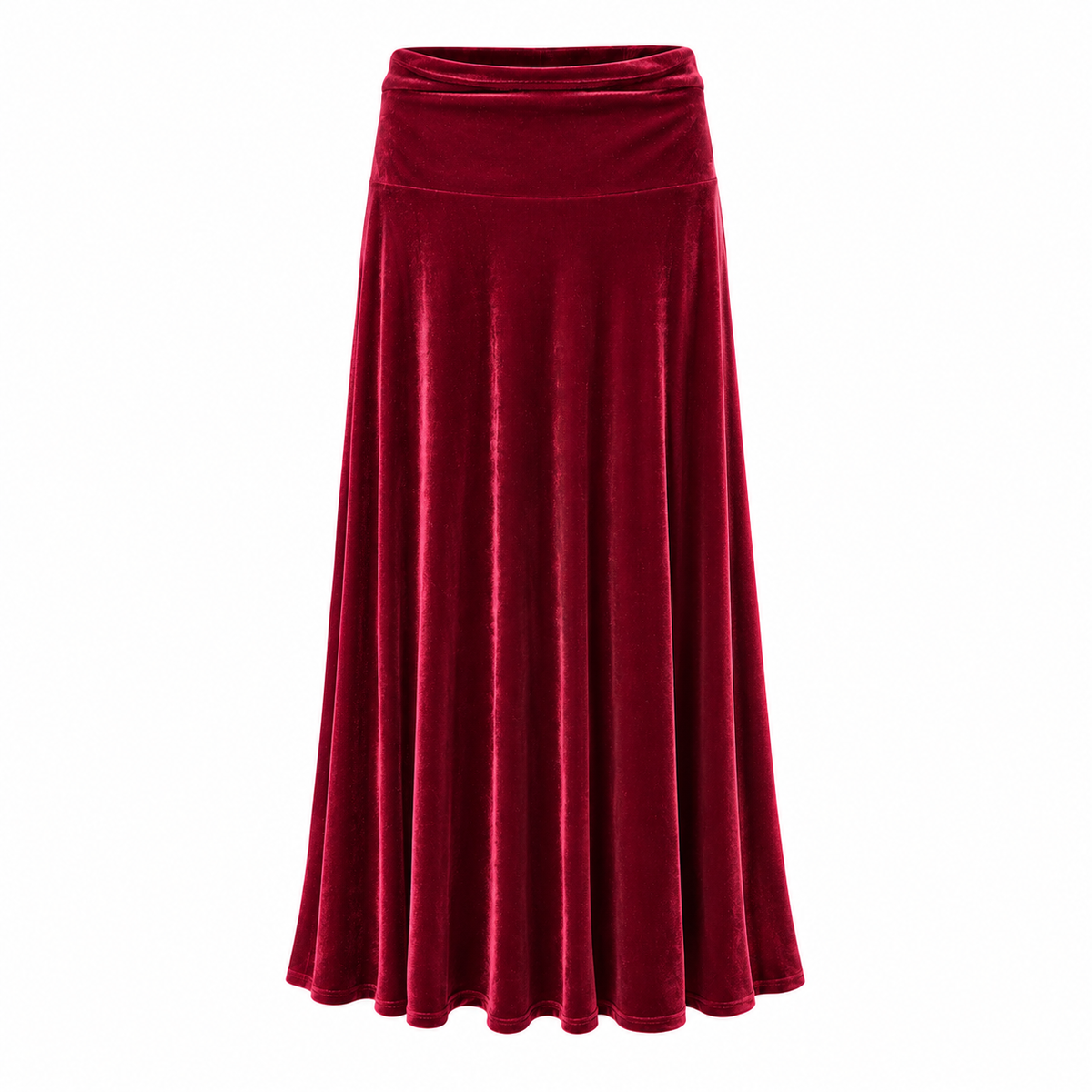 VELVET SKIRT - BURGUNDY