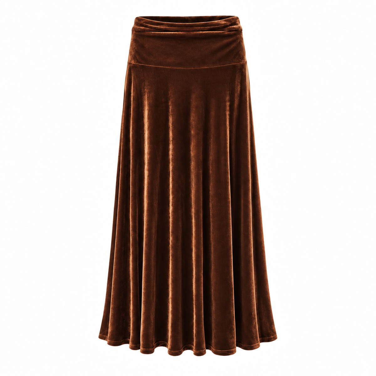 VELVET SKIRT - COFFEE