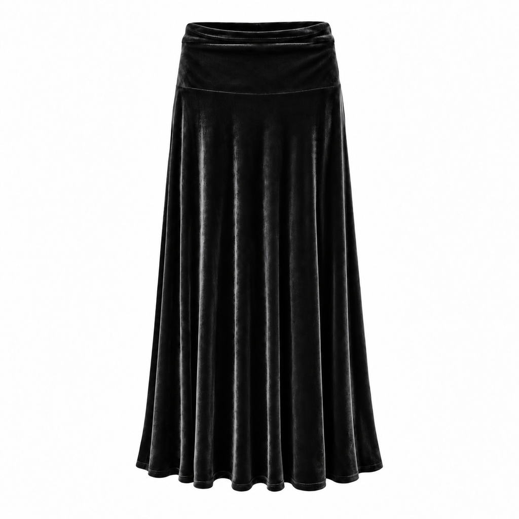 VELVET SKIRT - BLACK