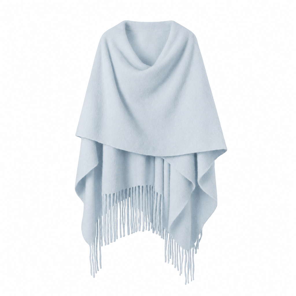 BRUSHED SHARON CAPE - BLUE CERULEA