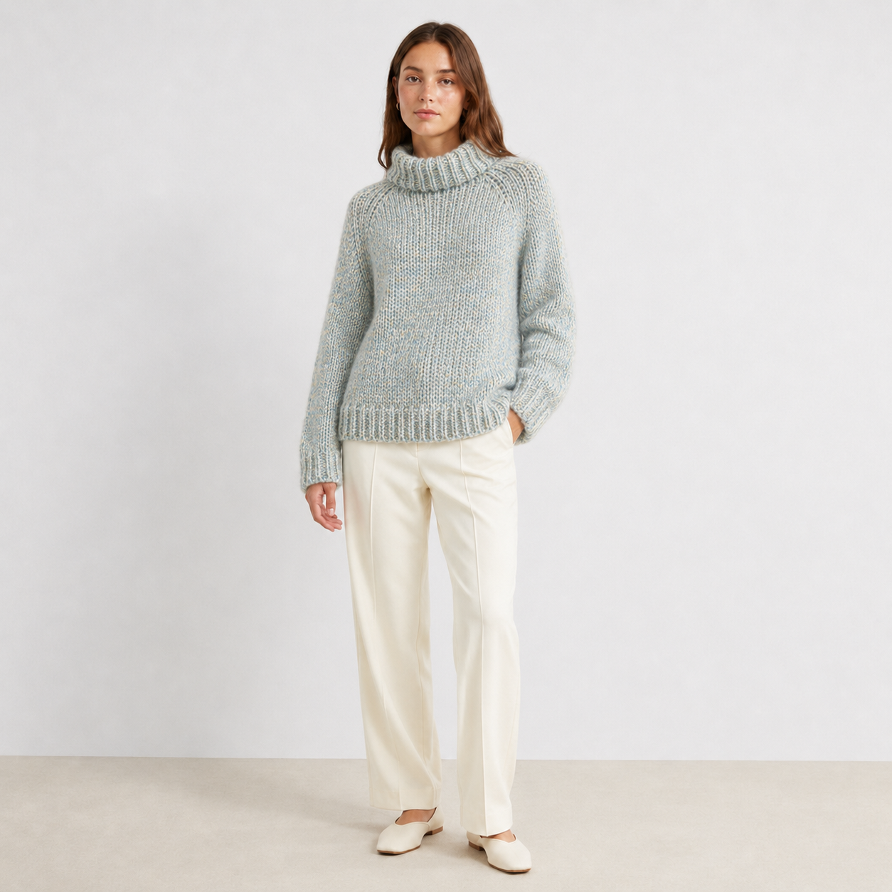 JUNA SWEATER NIMBUS TWEED - LICHEN