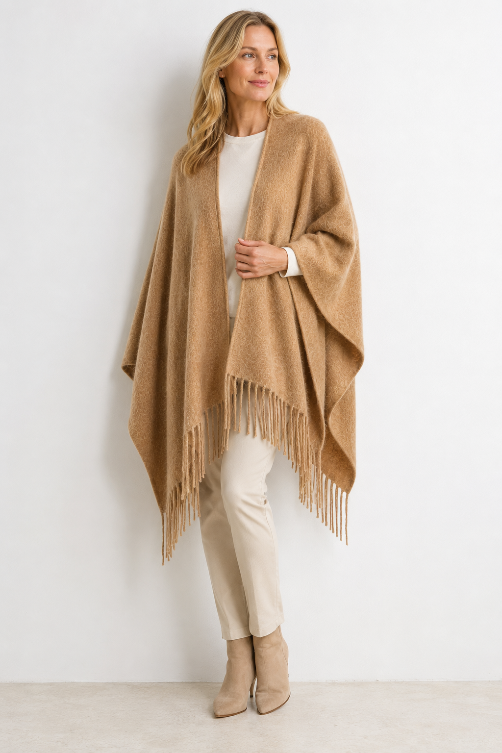 BRUSHED SHARON CAPE - HAYSTACK