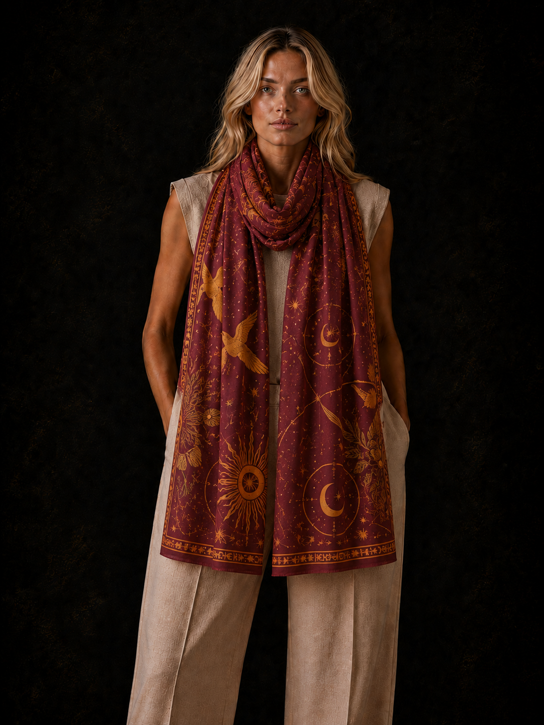 ORIONIS REGULAR RECTANGULAR SHAWL - coulis